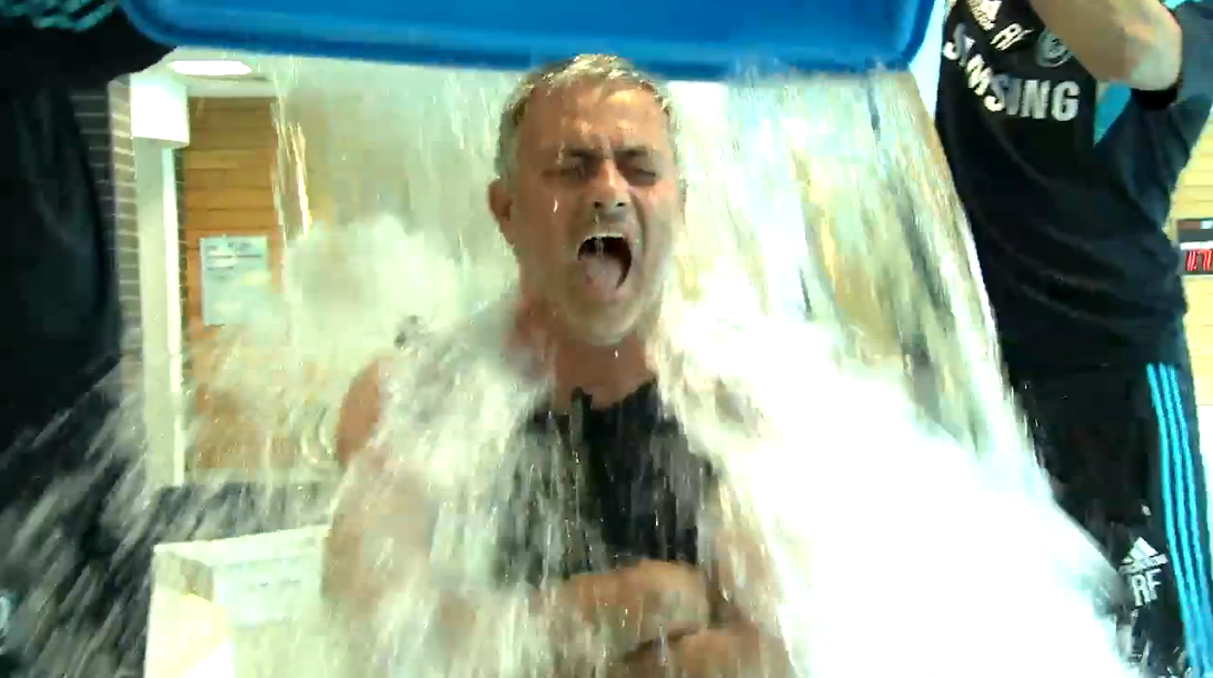 ALS Ice Bucket Challenge, Jose Mourinho, Vatten, Didier Drogba, Chelsea